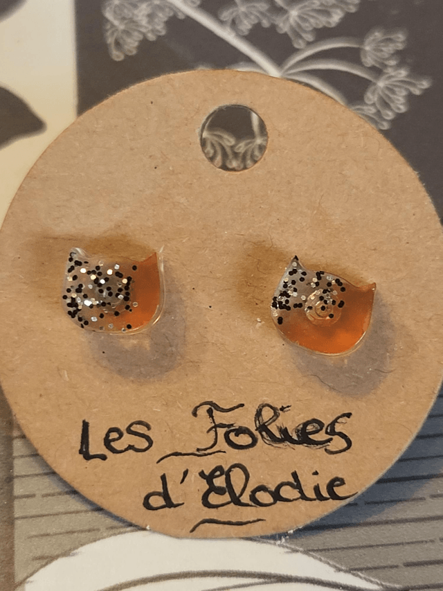Boucles d'oreilles puce chat
